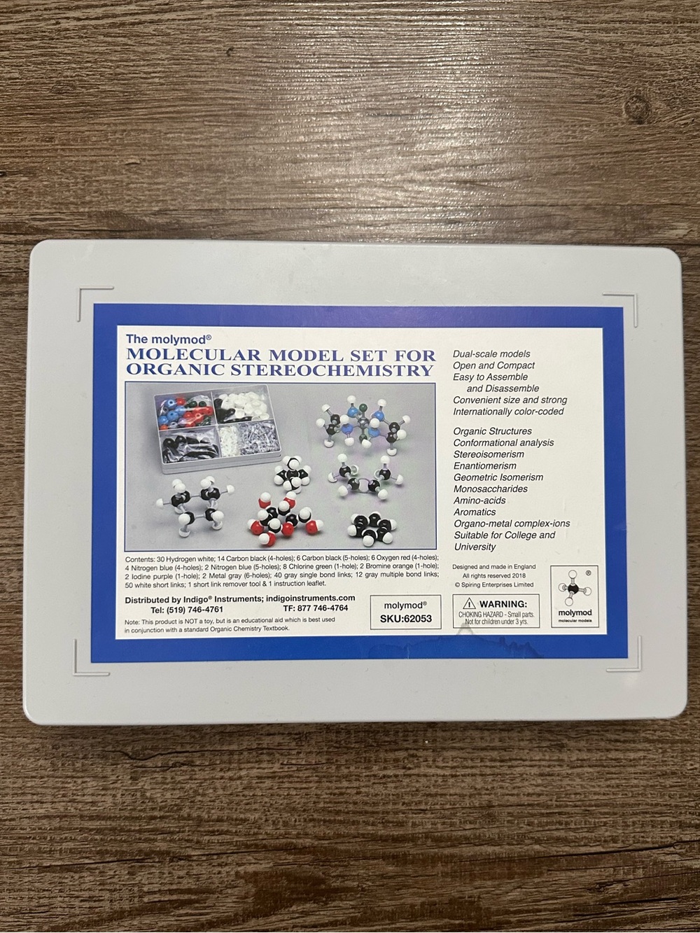 MOLYMOD Molecular Model Set for Organic Stereochemistry